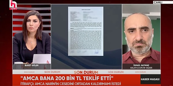 Gazeteci İsmail Saymaz, Buket Güler'in Haber Masası programında Narin Güran cinayetindeki şüpheli N.B.'nin ifadesindeki boşluklara dikkat çekti.