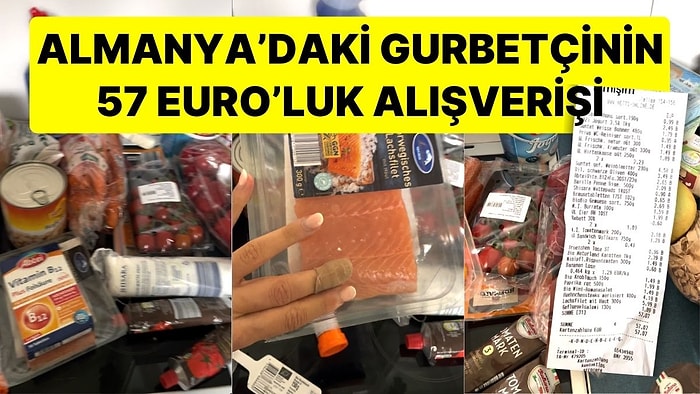 Almanya'daki Gurbetçi 57 Euro'ya Yaptığı Market Alışverişini Paylaştı: "Somon, Tavuk Yumurta..."