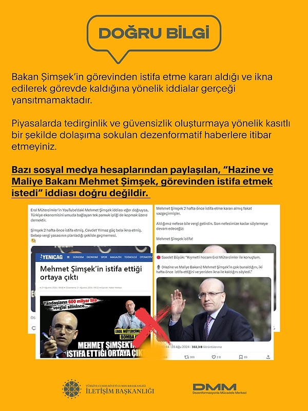 Mehmet Şimşek hakkında sık sık istifa söylemleri ortaya atılıyor ve bu iddialar da jet hızıyla yalanlanıyor.