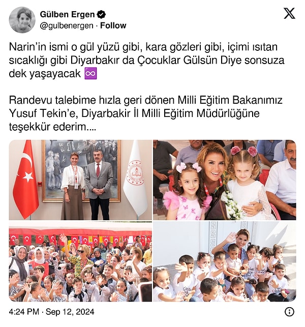 Gülben Ergen, Narin'in adını yaşatacağını duyurdu!