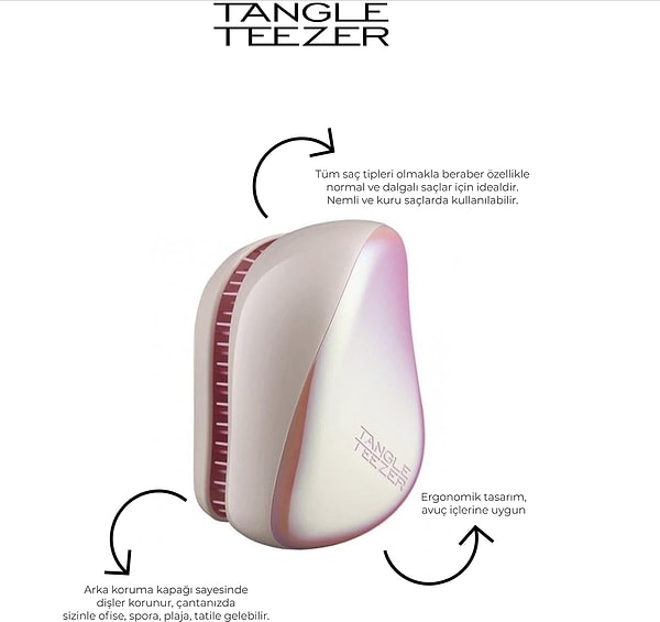 3. Tangle Teezer Tangle Teezer Compact Styler Pink Holographic Saç Fırçası