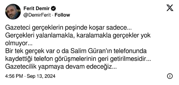 Ferit Demir ayrıca, Narin'in yakınları tarafından tehdit edildiğini de belirtmişti.