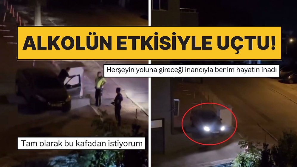 Bahçe Duvarında Asılı Kalan Alkollü Sürücü Trafikte Olduğunu Sanarak Aracı Sürmeye Devam Etti