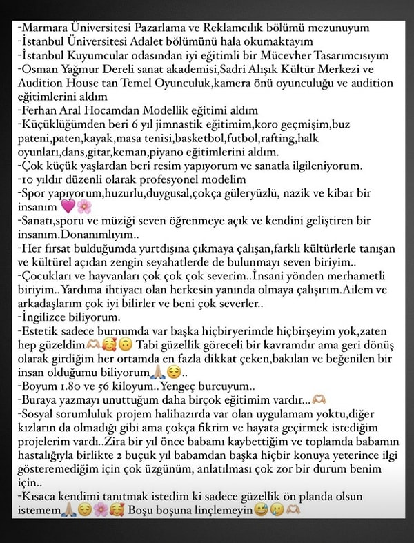 Gelin önce İpek Kuşçu'nun kendini tanıttığı açıklamalarına bir bakalım 👇🏻