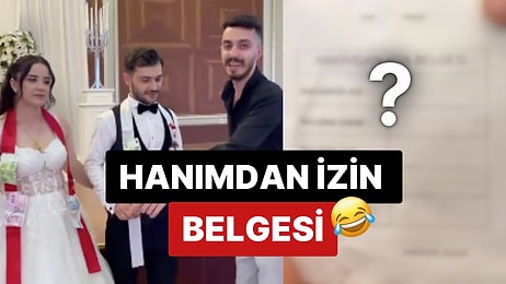 "Hanımcılık Her Türlü Kazanır": Bir Vatandaş Kuzeninin Düğününde 'Hanımdan İzin Belgesi' Taktı