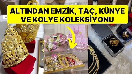 Yeni Doğan Bebeğinin Takı Koleksiyonunu Paylaştı! Altından Emzik, Taç, Künye ve Kolye Aldı