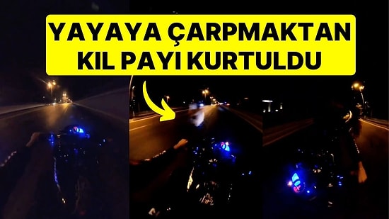 Yayaya Çarpmaktan Kıl Payı Kurtuldu: Motosiklet Sürücüsünün Korku Dolu Anı Kamerada