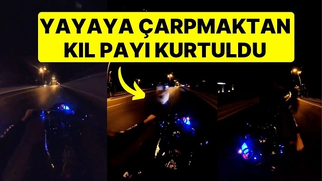 Yayaya Çarpmaktan Kıl Payı Kurtuldu: Motosiklet Sürücüsünün Korku Dolu Anı Kamerada