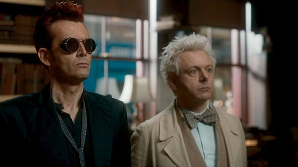 In the third season of the show, Michael Sheen returns as the flustered angel and rare book dealer Aziraphale, while David Tennant appears as the demon Crowley. This unlikely duo comes together to save the world from Armageddon.