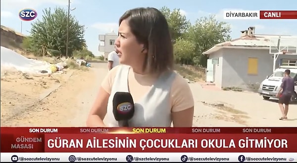 Tavşantepe Köyü'nde canlı yayın yapan Sözcü TV ekibi, köyün çocukları tarafından taşlı saldırıya uğradı.