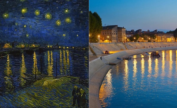 8. Rhone Üzerinde Yıldızlı Gece, Vincent van Gogh