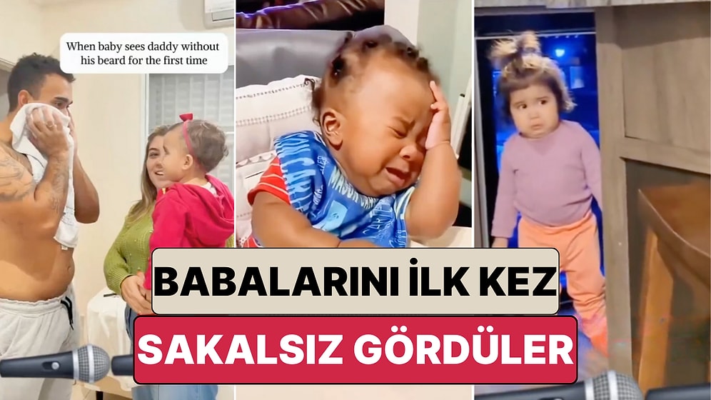 Tanıyamadılar: Babalarını İlk Kez Sakalsız Gören Miniklerin Güldüren Tepkisi