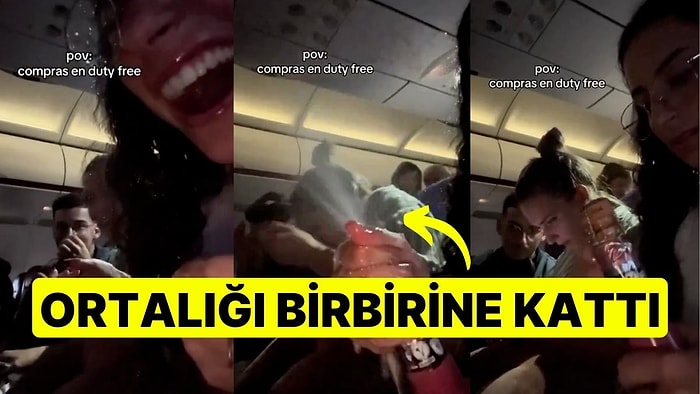 Duty Free'den Aldığı Şampanyayı Uçakta Açmaya Çalışan Genç Kadın Ortalığı Birbirine Kattı