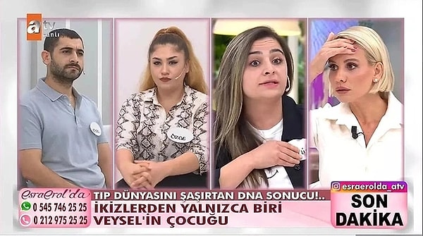 DNA sonucunda ise milyonda bir görülen bir olay yaşandı. Veysel'in yalnızca bir bebekle biyolojik bağı olduğu ortaya çıkmıştı.