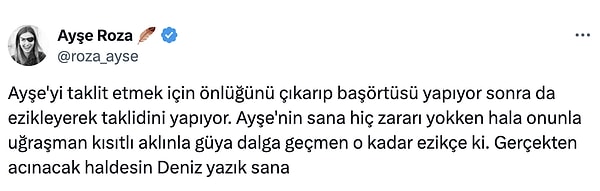 Ayşe'nin yaptığı bu taklit sosyal medyada tepkilere yol açtı.