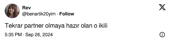 Zaman ne gösterir bilemeyiz tabii ki. Belki bir partnerlik daha gelir, ne dersiniz?