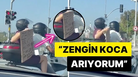 Kısmetini İlginç Bir Yöntemle Bulmaya Çalışan Kadın, Kadıköy’de “Zengin Koca Arıyorum” Pankartıyla Dolaştı