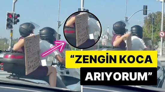 Kısmetini İlginç Bir Yöntemle Bulmaya Çalışan Kadın, Kadıköy’de “Zengin Koca Arıyorum” Pankartıyla Dolaştı