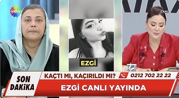 8. Ünlü gazeteci Didem Arslan'ın programı Vazgeçme'ye başvuran Melahat Zirek, 16 yaşındaki kızı Ezgi'nin kötü arkadaş ortamı yüzünden evden ayrıldığını söylemişti. 4 gündür kendisinden haber alınamayan Ezgi sonunda bulundu.