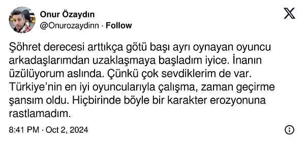 İşte Onur Özaydın'ın paylaşımı 👇🏻