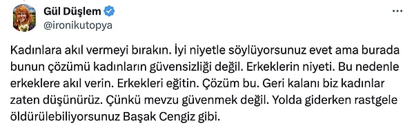 "Kadınlara akıl vermeyi bırakın" 👇