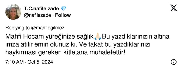 Mahfi Eğilmez’in paylaşımına gelen yorumlar şöyle👇🏻