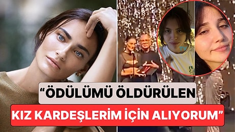 Altın Portakal Film Festivali'nde Ödül Alan Saadet Işıl Aksoy Ödülünü Katledilen İkbal ve Ayşenur'a Adadı