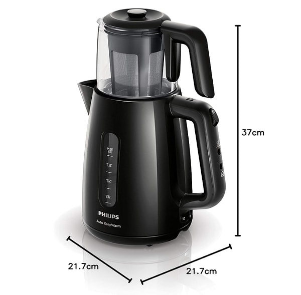 10. Philips HD7301/00 Çay Makinesi, 1.9 L Kapasite, 360º Döner Taban, Kablo Sarıcı, Siyah