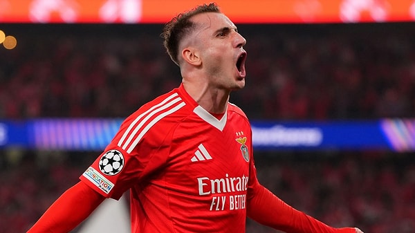 Benfica'da Avrupa devlerinin dikkatini çeken Kerem Aktürkoğlu beşinci sırada 35.4 milyon Euro değerle yer aldı.