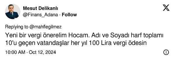 Sosyal medya kullanıcıları vergilere olan öfkesini Bakan Şimşek'e yeni vergiler önererek çıkardı. İşte birbirinden yaratıcı o fikirler👇🏻