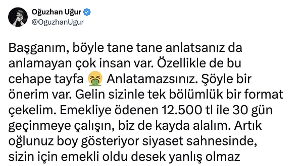 En çok dikkat çeken yorum ise Oğuzhan Uğur'dan geldi...