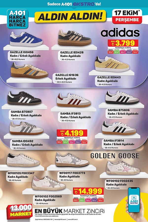 A101'e Gelen Golden Goose ve Adidas Ayakkabı Modelleri ve Fiyatları