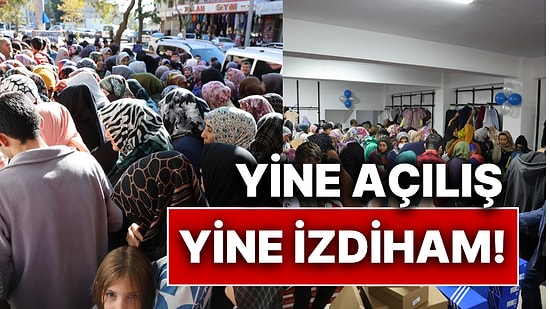 Kahramanmaraş’ta Açılış Yapan Bir Mağazada Yaşanan İzdiham Kameralara Yansıdı