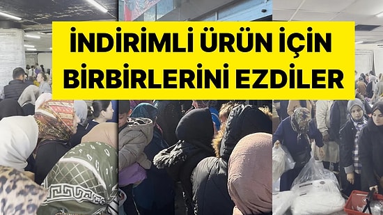 İndirimli Ürün Almak İçin Birbirlerini Ezdiler