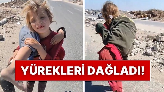 Yaralı Kız Kardeşini İki Kilometre Boyunca Omzunda Taşıyan Gazzeli Küçük Kız Yürekleri Dağladı