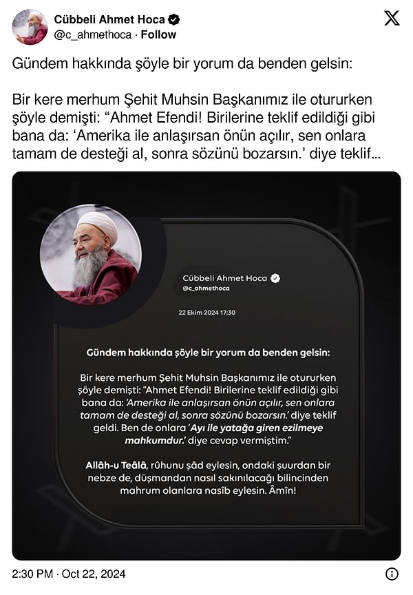 “Ayı ile yatağa giren ezilmeye mahkumdur.”