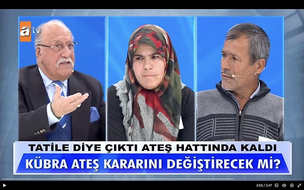 Lafını bitirirkense "Anneysen eğer gitmezsin." deyince Hatice çok sinirlendi. "Ben buraya hakaret dinlemeye gelmedim." diyerek bir hışım stüdyoyu terk etti.