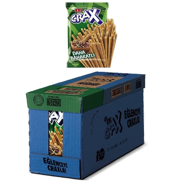 15. Eti Crax Baharatlı Çubuk Kraker 50 g x 20 Adet