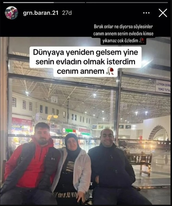 Baran Güran'ın annesi ile ilgili paylaşımı 👇