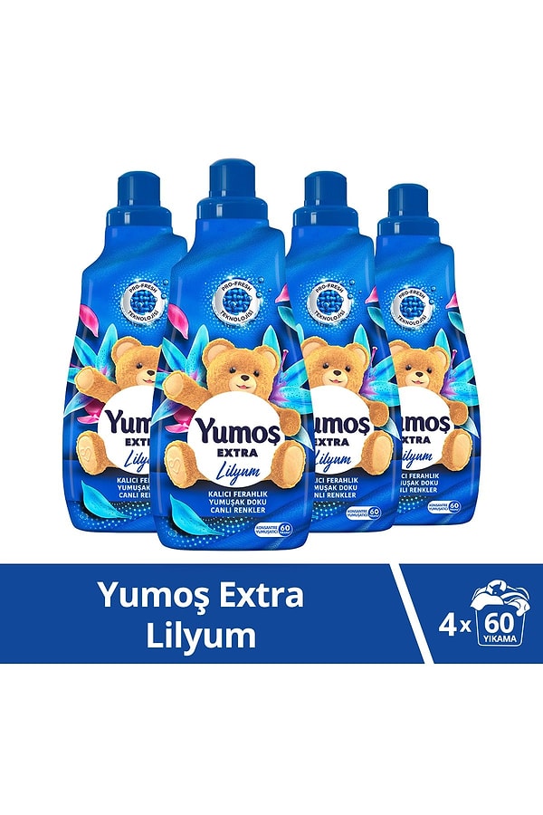 13. Yumoş Extra Konsantre Çamaşır Yumuşatıcısı Lilyum 1440 ml 60 Yıkama 4 Adet