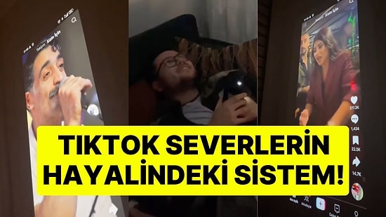 TikTok Bağımlısı Gencin Sistemi Görenleri Hayrete Düşürdü! Görüntüyü Projeksiyonla Tavana Yansıttı