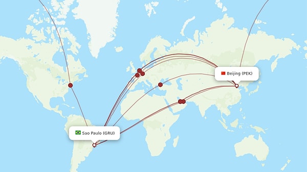 Bu uçuş için kullanılan Airbus A350-900 gibi uçaklar en fazla 15.610 km mesafeyi direkt olarak uçabiliyor.