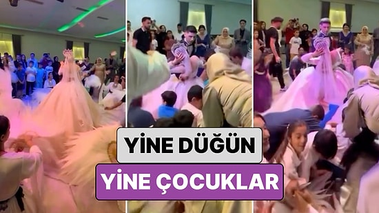 Yine Düğün Yine Çocuklar: Bir Düğünde Yere Atılan Paraları Toplamaya Çalışan Çocuklar Geline Zor Anlar Yaşattı