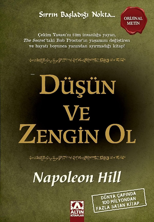 Düşün Ve Zengin Ol Yaşam Boyu Başarı Rehberi - Napoleon Hill