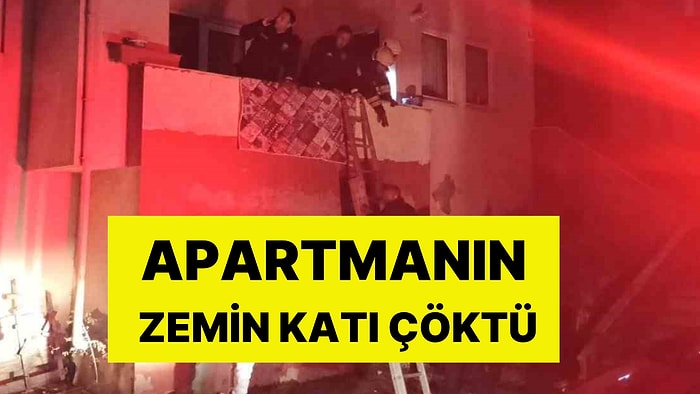 Zemin Kat Çöktü! Apartman Boşaltıldı: Yakını Olmayanlar Öğretmenevine Yerleştirildi