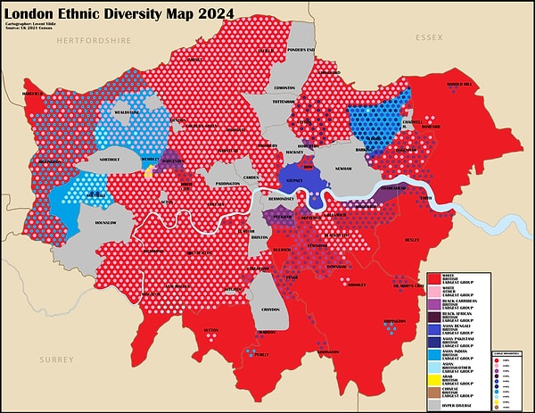 9. Londra'nın demografik haritası.