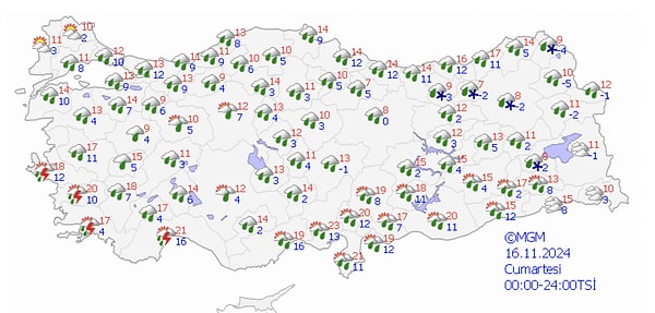 Cumartesi gününe geldiğimizde sağanak yağışın ülke genelinde etkisini görüyoruz. Sıcaklıklar adeta 10 derece birden düşecek.