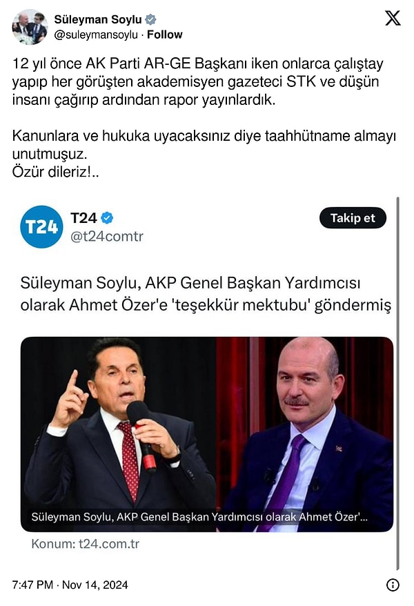 Süleyman Soylu'nun paylaşımı 👇