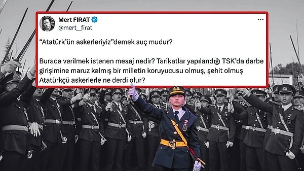 Kara Harp Okulu’nun son mezuniyet töreninde bir grup teğmen, kılıçlarıyla yemin etmiş ve “Mustafa Kemal’in askerleriyiz” diye sloganlar atmıştı. Teğmenlerin sloganları özellikle hükümet tarafında rahatsızlık yaratmış soruşturma başlatılmıştı. Şimdi de dönem birincisi olan Teğmen Ebru Eroğlu’na, kılıçlı yemin sonrasında ihraç talebiyle disipline sevk edildiği tebliği edildi. Teğmen hakkındaki karar sosyal medyada da büyük tepkilere neden oldu.