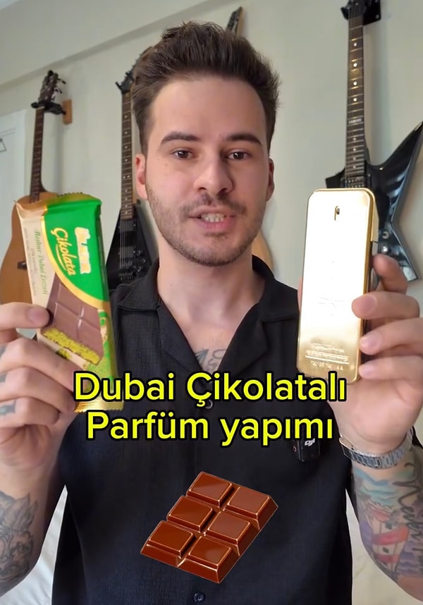 Dubai çikolatalı parfüm yapan içerik üreticisine yorumlarda tepki geldi.